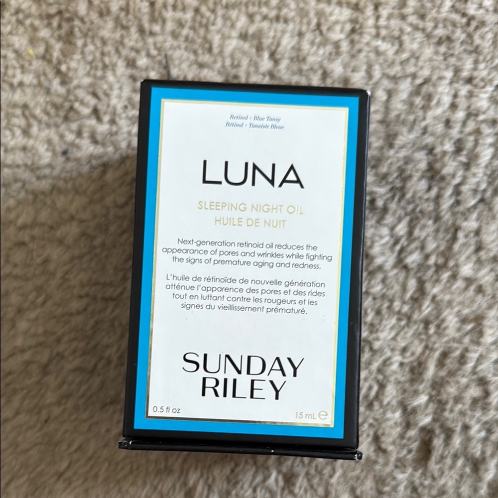 Sunday Riley Luna Night Oil in Black and Blue Packaging